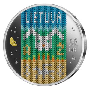 Lietuva 2022 5 euro sidabrinė spalvota moneta dėžutėje - Zuikis Puikis (PROOF)