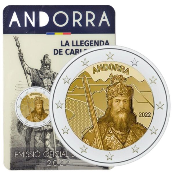Andora 2022 2 euro proginė moneta kortelėje - Karolis Didysis (BU)