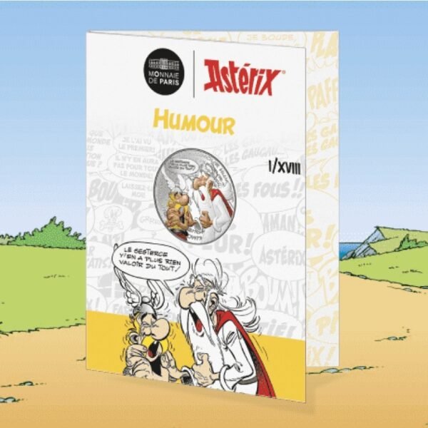 Prancūzija 2022 10 euro sidabrinė spalvota kolekcinė moneta - Asterix-Humoras