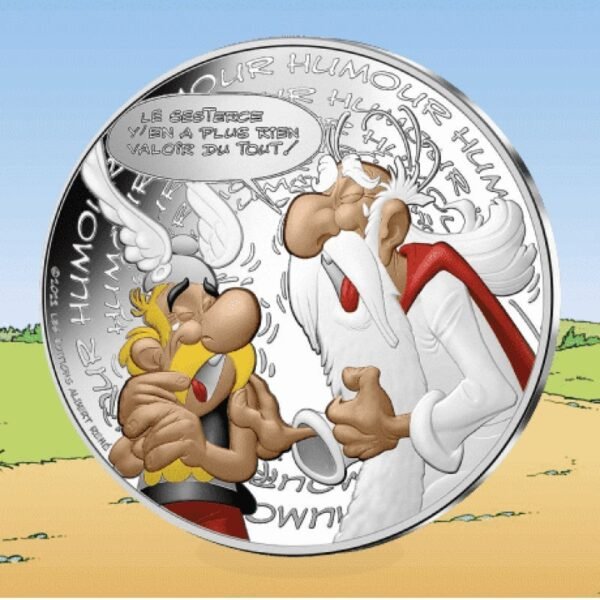 Prancūzija 2022 10 euro sidabrinė spalvota kolekcinė moneta - Asterix-Humoras
