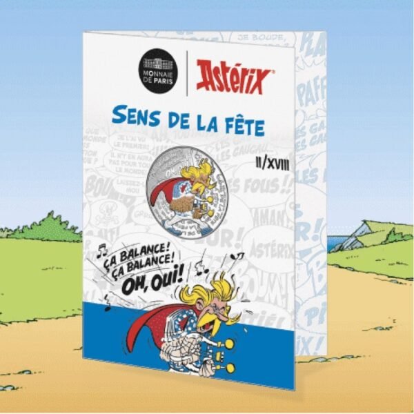 Prancūzija 2022 10 euro sidabrinė spalvota kolekcinė moneta - Asterix-Šventės jausmas