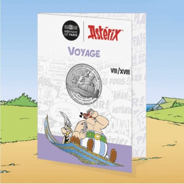Prancūzija 2022 10 euro sidabrinė kolekcinė moneta - Asterix-Kelionės