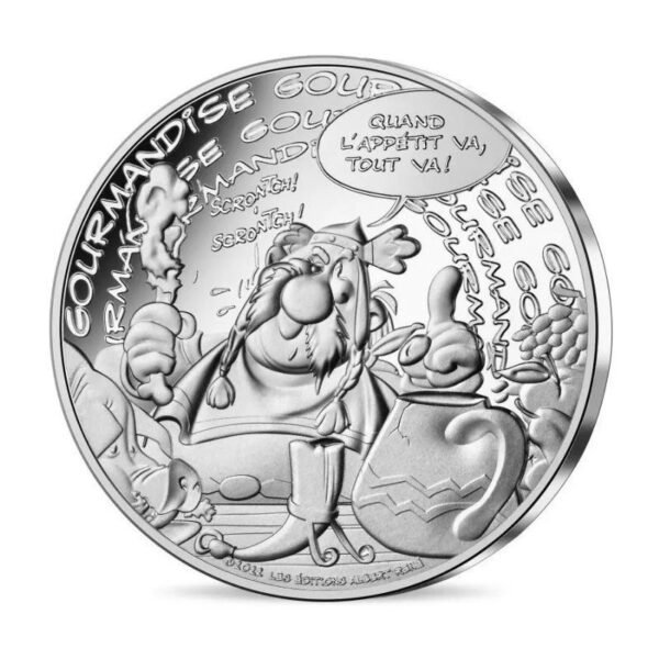 Prancūzija 2022 10 euro sidabrinė kolekcinė moneta - Asterix-Godumas