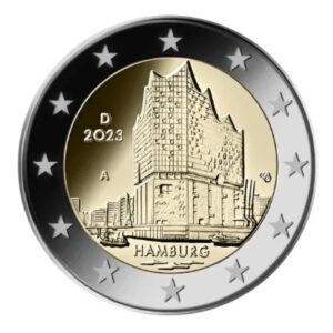 Vokietija 2023 2 euro proginė moneta - Hamburgas*Elbės filharmonija