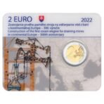 Slovakija 2022 2 euro proginė moneta kortelėje - Pirmasis atmosferinis garo variklis Europoje (BU)