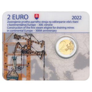 Slovakija 2022 2 euro proginė moneta kortelėje - Pirmasis atmosferinis garo variklis Europoje (BU)