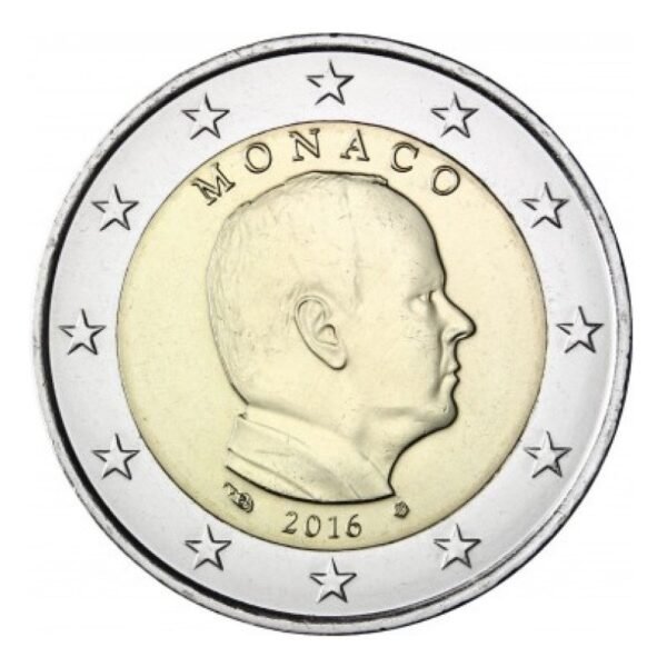 Monakas 2016 2 eurų nacionalinė moneta