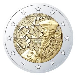 Belgija 2022 2 euro proginė moneta bankinėje dėžutėje - Erasmus programa (PROOF)