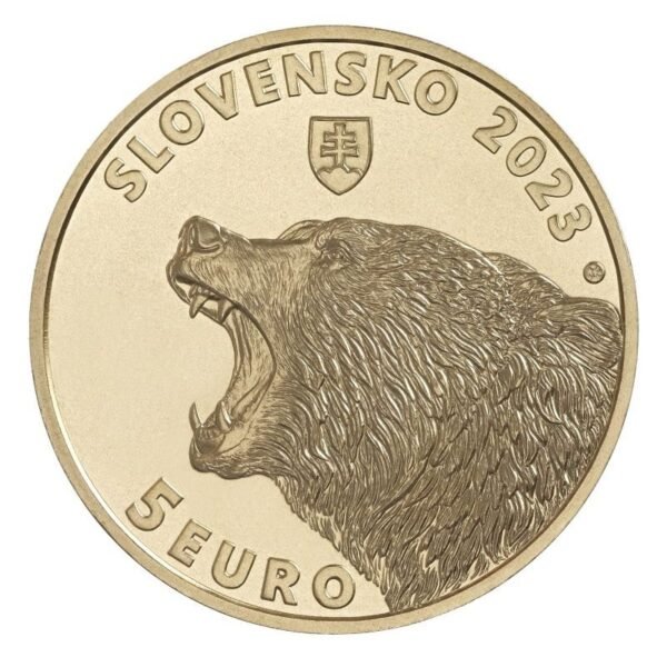 Slovakija 2023 5 euro kolekcinė moneta - Rudasis lokys Slovakija 2023 5 euro kolekcinė moneta - Rudasis lokys