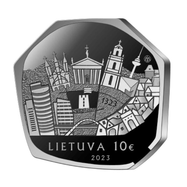 Lietuva 2023 10 euro sidabrinė moneta dėžutėje - Vilniui-700 (PROOF)