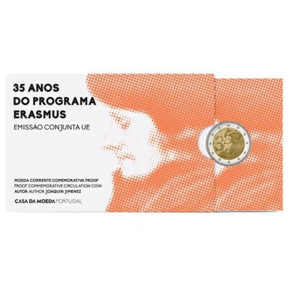 Portugalija 2022 2 euro proginė moneta kortelėje - Erasmus programa (PROOF) Portugalija 2022 2 euro proginė moneta kortelėje - Erasmus programa (PROOF)
