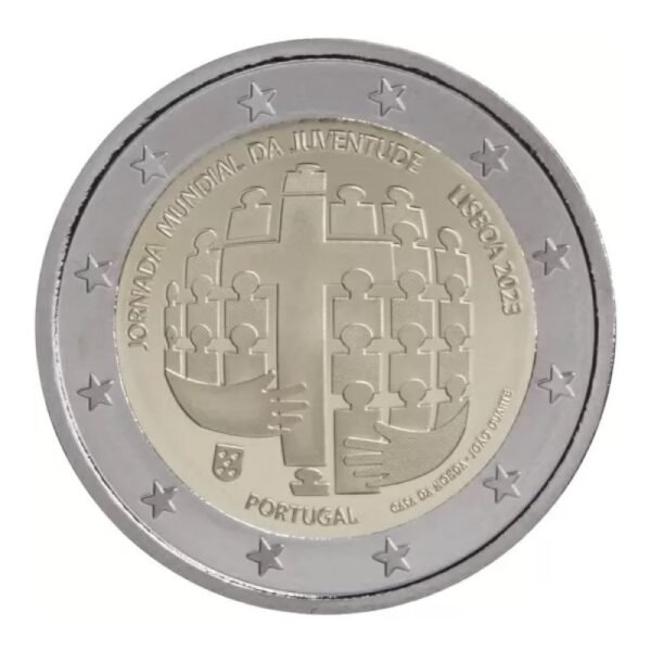 Portugalija 2023 2 euro proginė moneta - Jaunimo dienos Portugalija 2023 2 euro proginė moneta - Jaunimo dienos