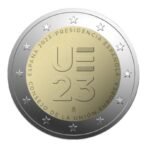 Ispanija 2023 2 euro proginė moneta lankstinuke - Pirmininkavimas ES (PROOF)