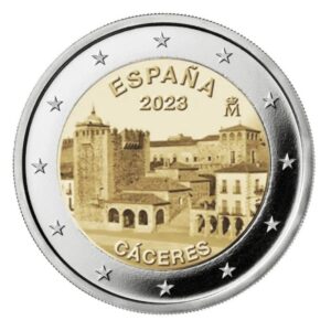 Ispanija 2023 2 euro proginė moneta lankstinuke - Kaseresas (PROOF)