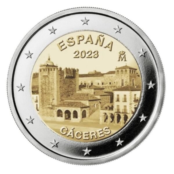 Ispanija 2023 2 euro proginė moneta lankstinuke - Kaseresas (PROOF)