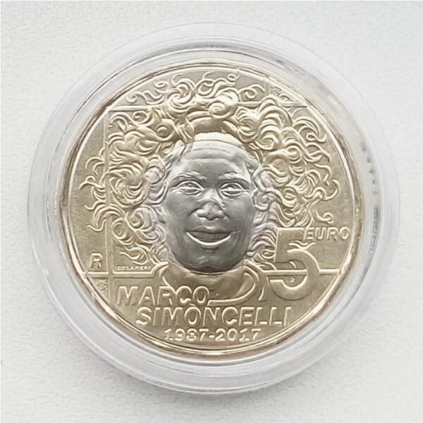 San Marinas 2017 5 euro kolekcinė moneta - Marco Simoncelli San Marinas 2017 5 euro kolekcinė moneta - Marco Simoncelli