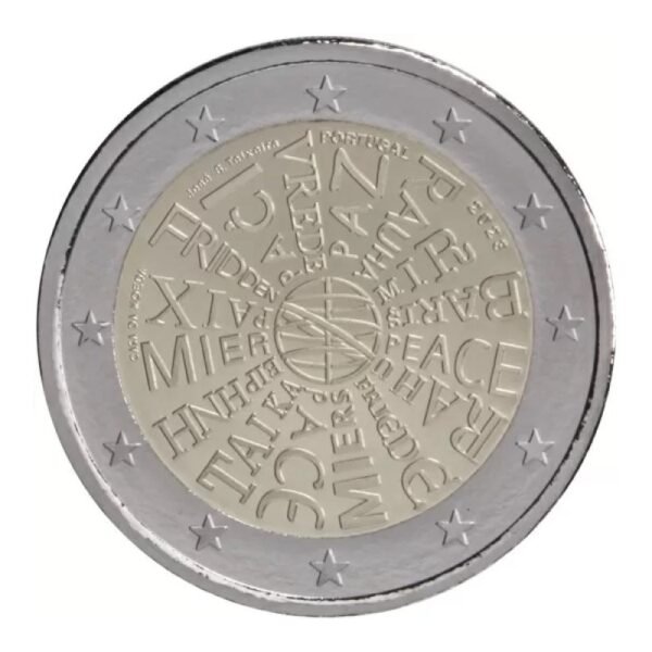 Portugalija 2023 2 euro proginė moneta - Taika Portugalija 2023 2 euro proginė moneta - Taika