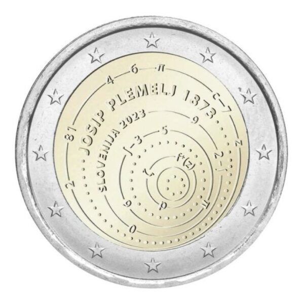 Slovėnija 2023 2 euro proginė moneta - Josip Plemelj Slovėnija 2023 2 euro proginė moneta - Josip Plemelj