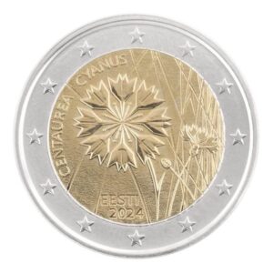 Estija 2024 2 euro proginė moneta - Rugiagėlė
