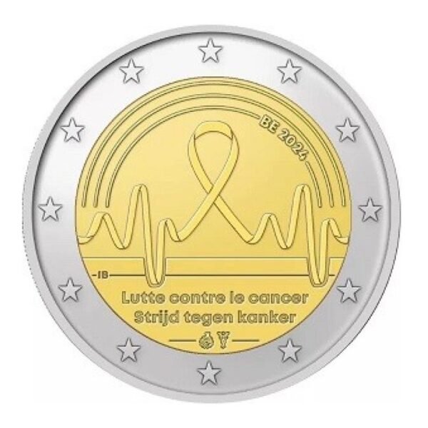 Belgija 2024 2 euro proginė moneta kortelėje - Kova su vėžiu (BU) Belgija 2024 2 euro proginė moneta kortelėje - Kova su vėžiu (BU)