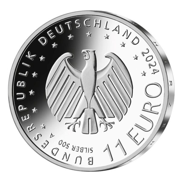 Vokietija 2024 11 euro sidabrinė spalvota kolekcinė moneta - UEFA Euro2024 (BU)