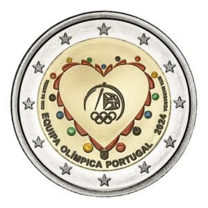 Portugalija 2024 2 euro proginė spalvota moneta kortelėje - Olimpiada (PROOF)
