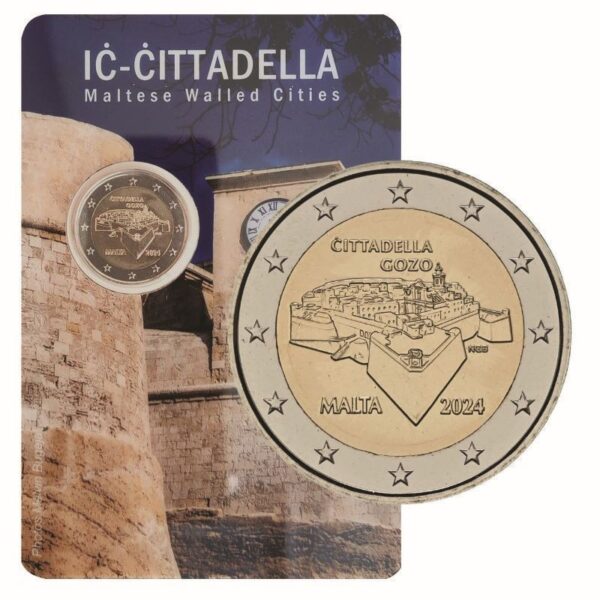 Malta 2024 2 euro proginė moneta kortelėje - Citadelė (BU)