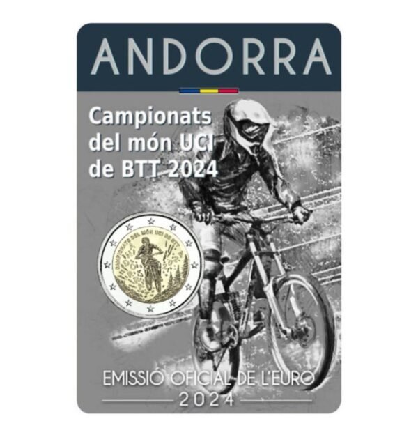 Andora 2024 2 euro proginė moneta kortelėje - Kalnų dviračių pasaulio čempionatas 2024 (BU) Andora 2024 2 euro proginė moneta kortelėje - Kalnų dviračių pasaulio čempionatas 2024 (BU)