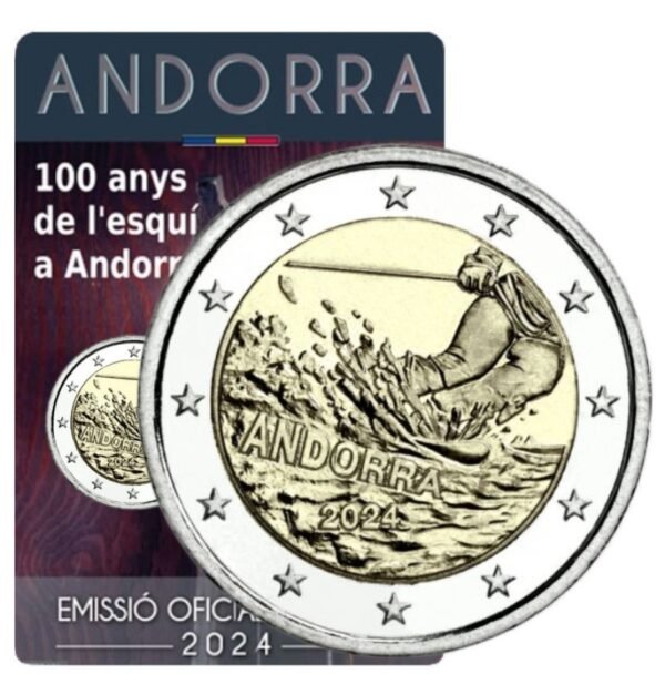 Andora 2024 2 euro proginė moneta kortelėje - 100 metų slidinėjimui Andoroje (BU) Andora 2024 2 euro proginė moneta kortelėje - 100 metų slidinėjimui Andoroje (BU)