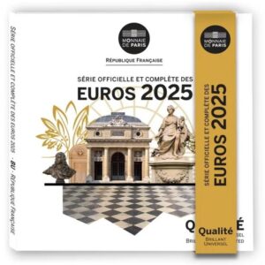 Prancūzija 2025 euro monetų rinkinys su naujo dizaino 1€, 2€, 50 centų, 20 centų ir 10 centų monetomis (BU)