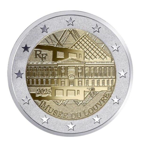 Prancūzija 2025 2 euro proginė moneta dėžutėje - Luvras (reversinė PROOF) Prancūzija 2025 2 euro proginė moneta dėžutėje - Luvras (reversinė PROOF)