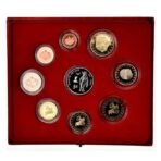 Monakas 2004 nacionalinės euro monetos su 5 euro sidabrine moneta dėžutėje (PROOF)