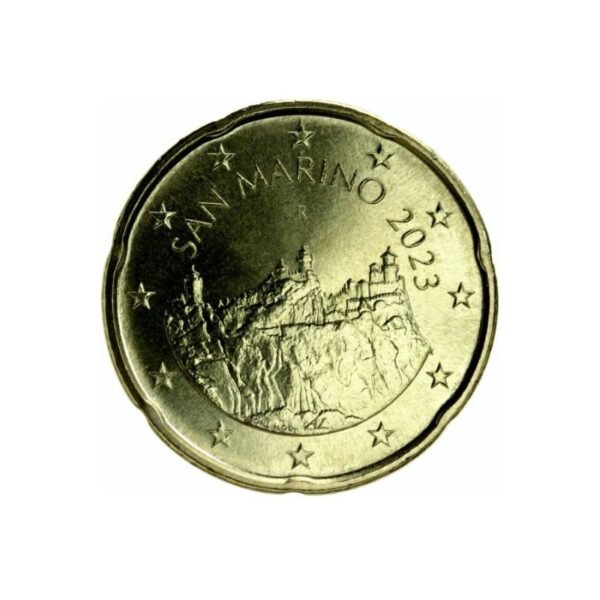 San Marinas 2023 20 eurocent nacionalinė moneta San Marinas 2023 20 eurocent nacionalinė moneta