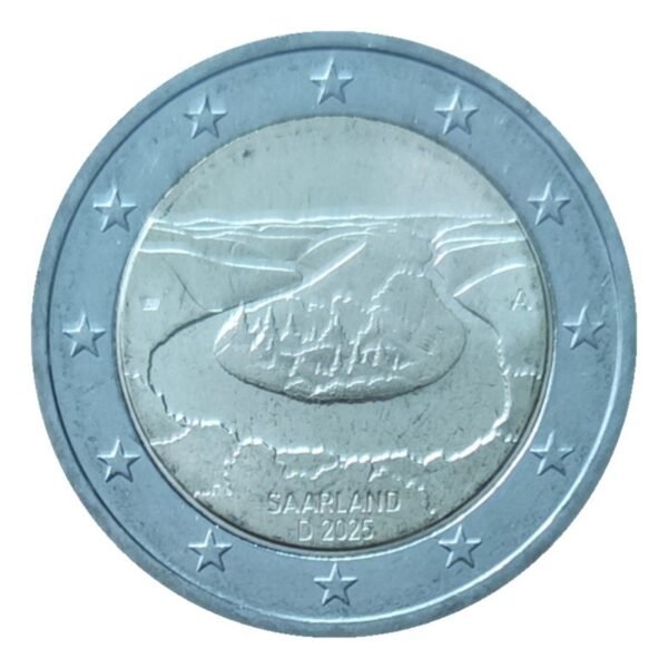 Vokietija 2025 2 euro proginė moneta - Saro žemės Vokietija 2025 2 euro proginė moneta - Saro žemės