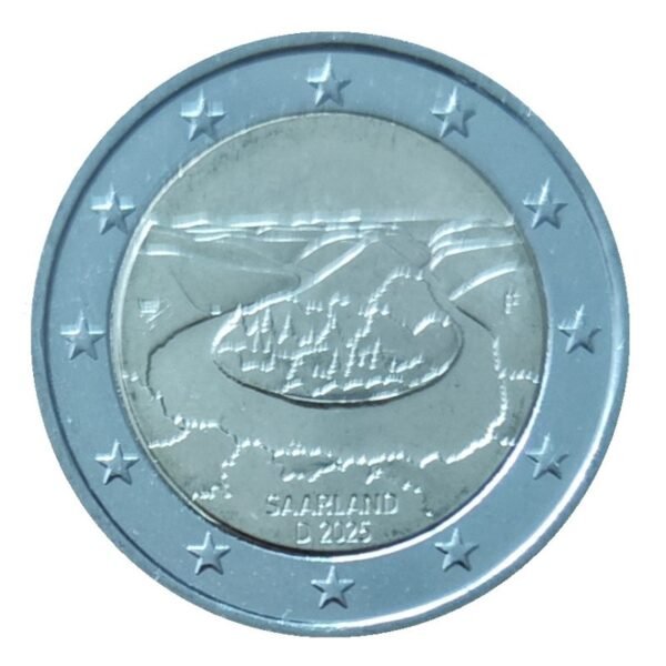 Vokietija 2025 2 euro proginė moneta - Saro žemės Vokietija 2025 2 euro proginė moneta - Saro žemės