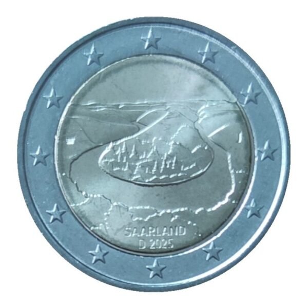 Vokietija 2025 2 euro proginė moneta - Saro žemės Vokietija 2025 2 euro proginė moneta - Saro žemės