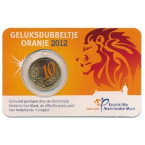 Nyderlandai 2012 10 euro cent spalvota moneta kortelėje (BU)