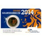 Nyderlandai 2014 10 euro cent spalvota moneta kortelėje (BU)