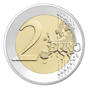 Estija 2025 2 euro proginė moneta - Pirmoji knyga Estijoje