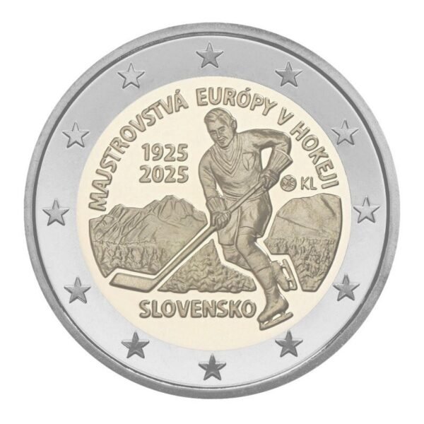 Slovakija 2025 2 euro proginė moneta - Ledo ritulys Slovakija 2025 2 euro proginė moneta - Ledo ritulys