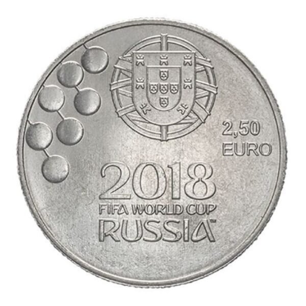 Portugalija 2018 2,5 euro kolekcinė moneta - Pasaulio futbolo čempionatas Portugalija 2018 2,5 euro kolekcinė moneta - Pasaulio futbolo čempionatas