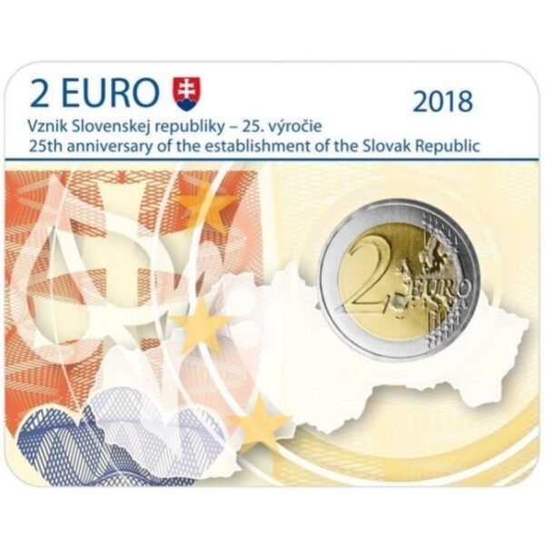 Slovakija 2018 2 euro proginė moneta kortelėje - Slovakijos respublikos įkūrimo 25-metis (BU) Slovakija 2018 2 euro proginė moneta kortelėje - Slovakijos respublikos įkūrimo 25-metis (BU)