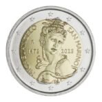 San Marinas 2025 2 euro proginė moneta kortelėje - Mikelandželo 550-osios gimimo metinės (BU)
