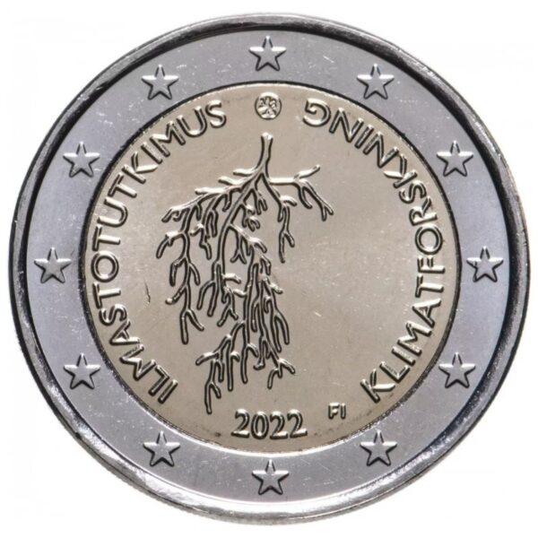 Suomija 2022 2 euro proginė moneta dėžutėje - Klimato kaita (PROOF)