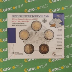 Vokietija 2013 2 euro proginės monetos kortelėje - Badenas-Viurtembergas A-D-F-G-J (BU)