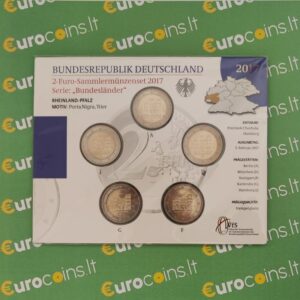 Vokietija 2017 2 euro proginės monetos kortelėje - Reino žemės-Pfalcas A-D-F-G-J (BU)