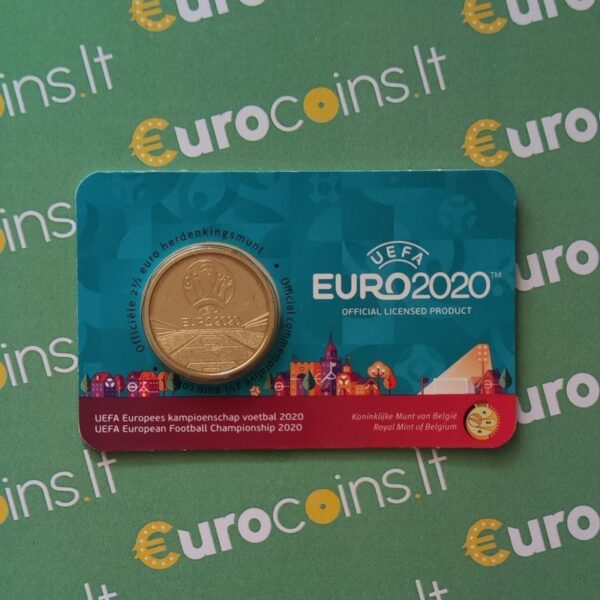 Belgija 2021 2,5 euro proginė moneta kortelėje - UEFA EURO2020 (BU)