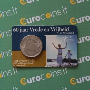 Nyderlandai 2005 5 euro kolekcinė sidabrinė moneta kortelėje - 60-osios išsivadavimo metinės (BU)