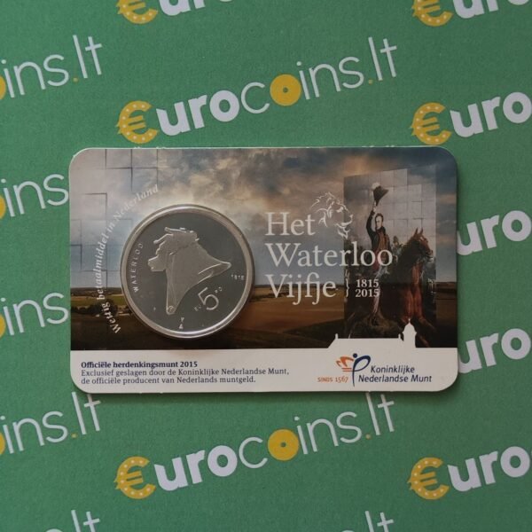 Nyderlandai 2015 5 euro kolekcinė moneta kortelėje - Vaterlo mūšis (BU) Nyderlandai 2015 5 euro kolekcinė moneta kortelėje - Vaterlo mūšis (BU)