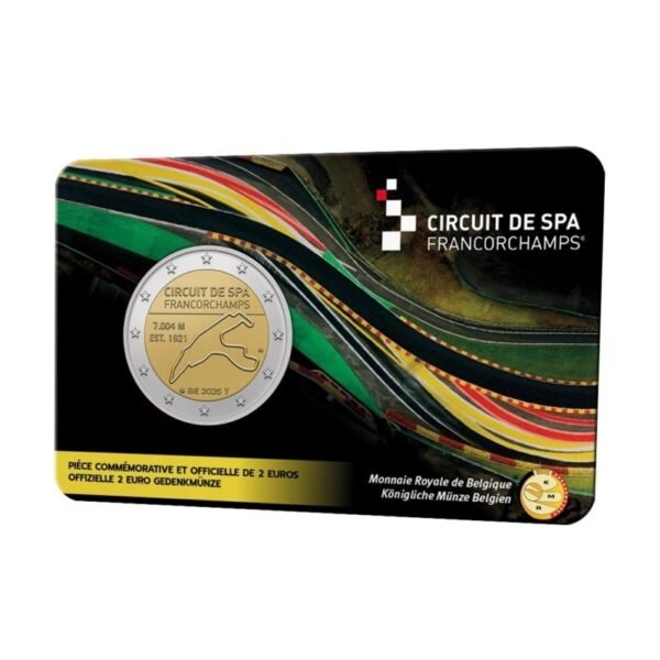 Belgija 2025 2 euro proginė moneta kortelėje - Spa lenktynių trasa (BU) Belgija 2025 2 euro proginė moneta kortelėje - Spa lenktynių trasa (BU)